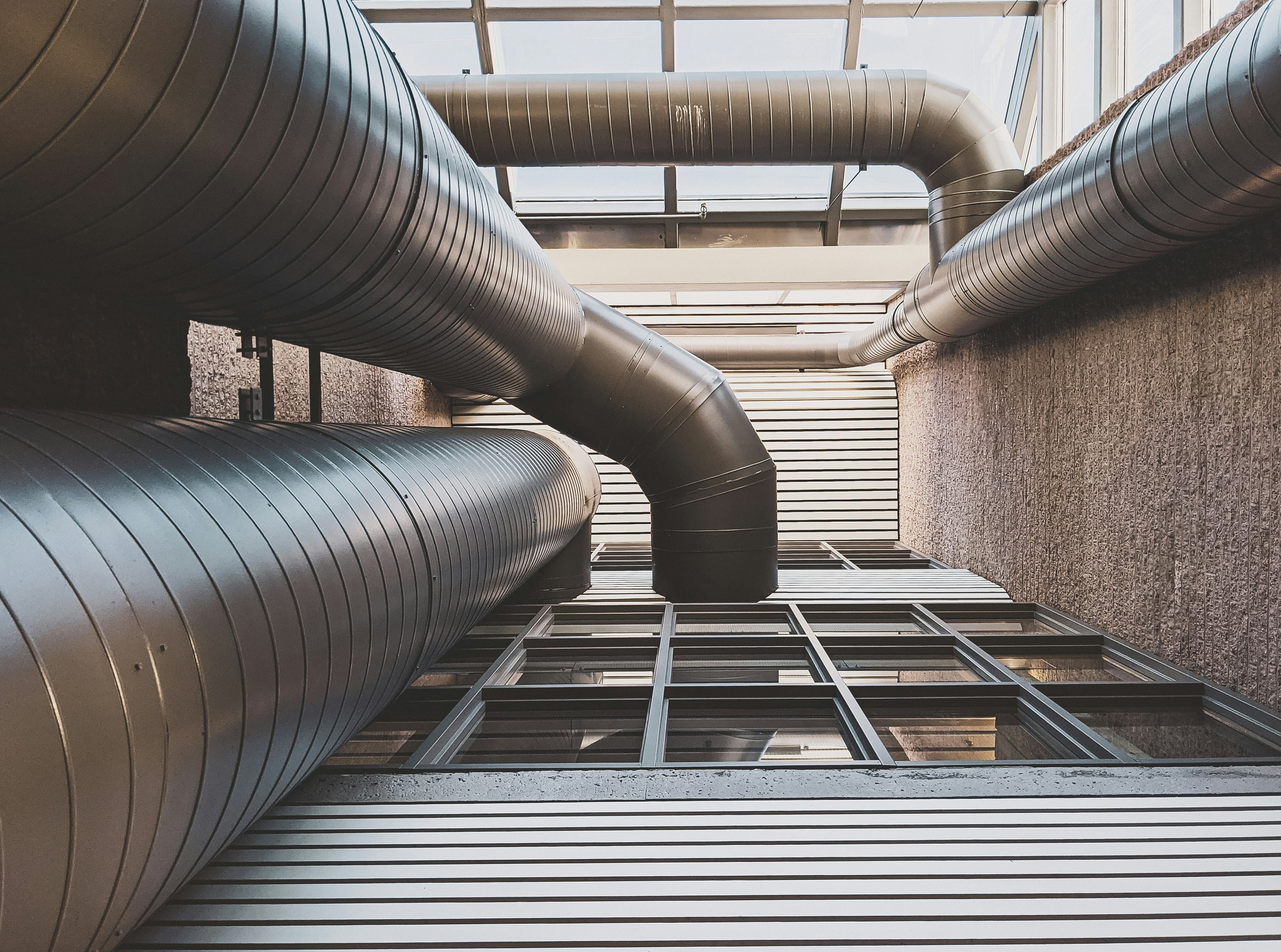 A photo of HVAC ducts