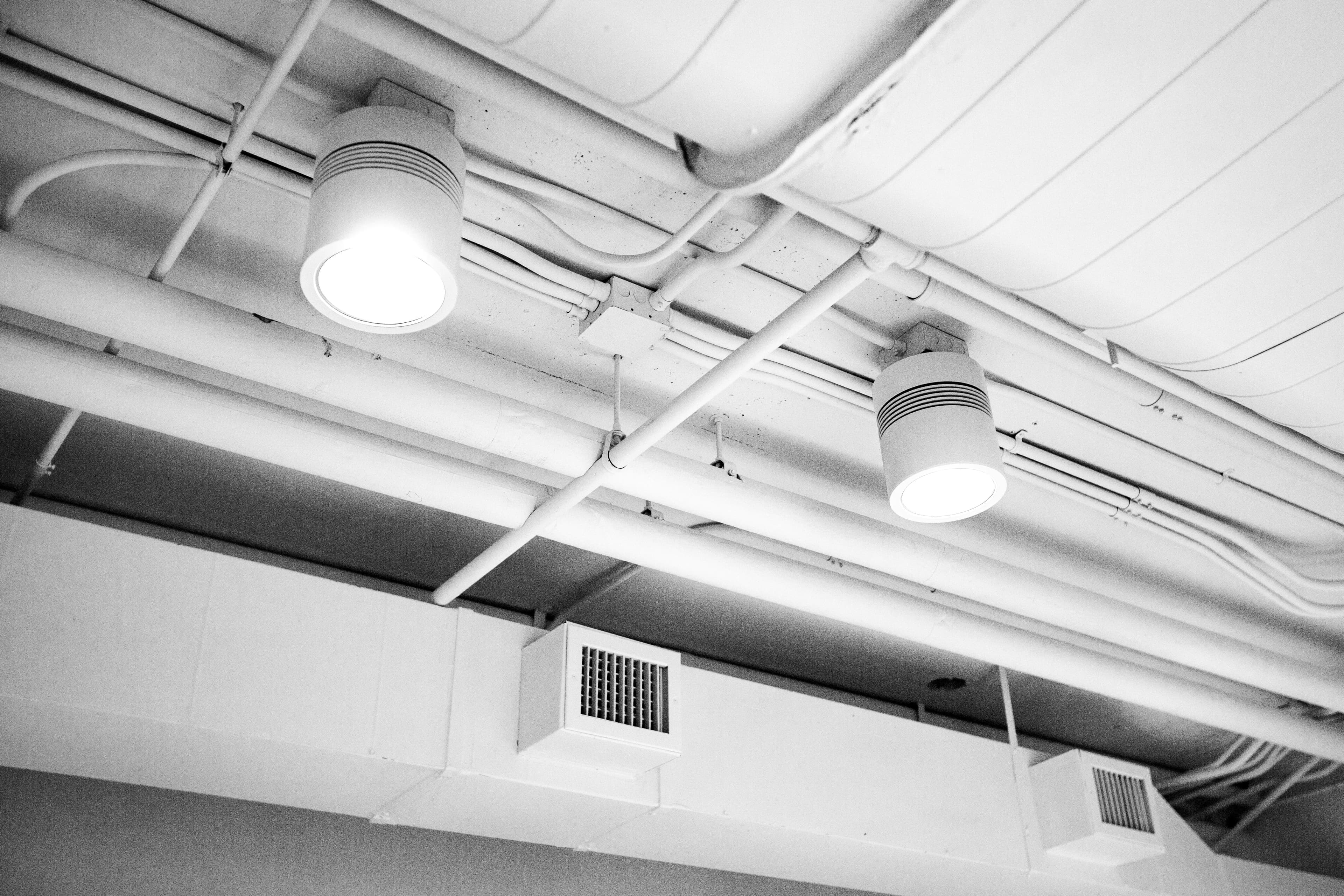 HVAC ducts on the ceiling